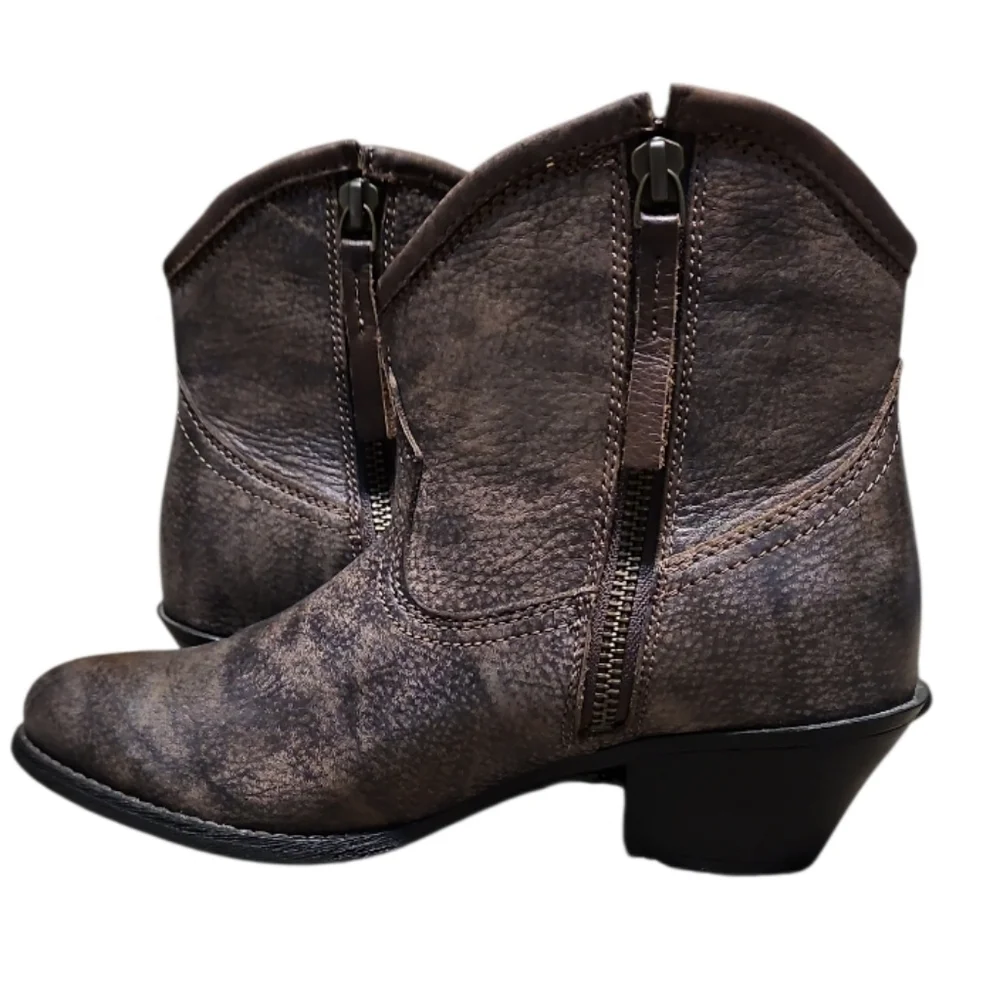 Ariat Duchess Brown Leather Fringe Ankle Boots